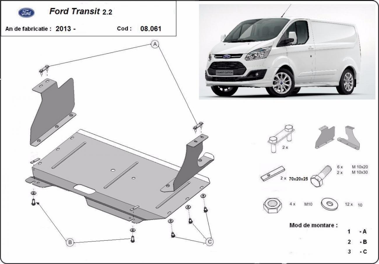 Skid plate Steel Engine+ | Ford Transit- FWD (2013-2020) - 3