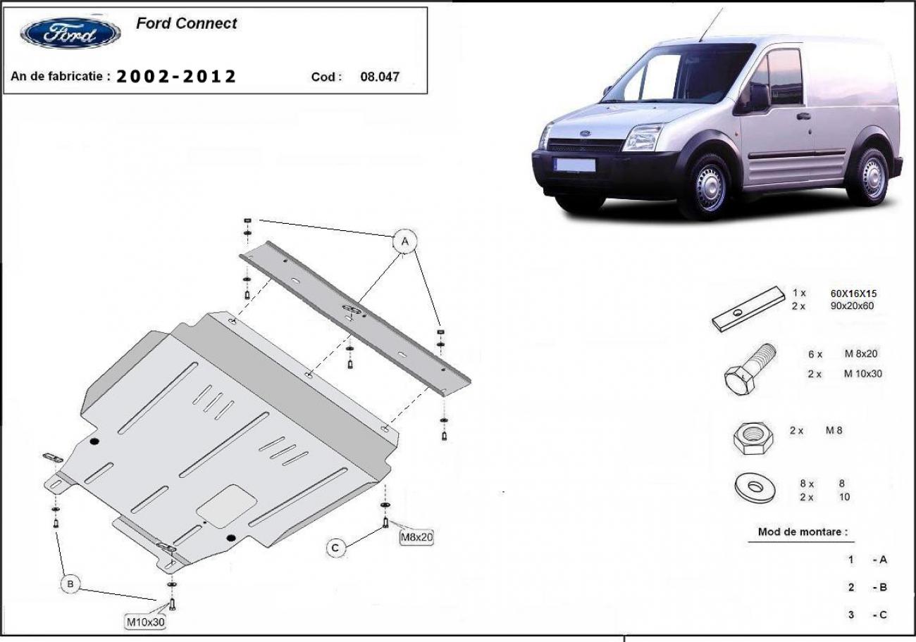 Pohjapanssari Teräs Moottori+ | Ford Transit Connect (2002-2012) - 3