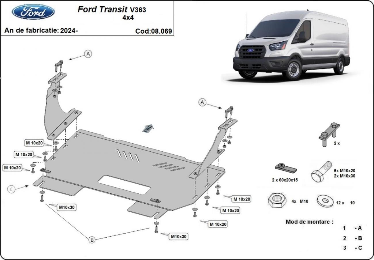 Hasplåt Stål Motor+ | Ford Transit V363 4x4 (2024-2026) - 3