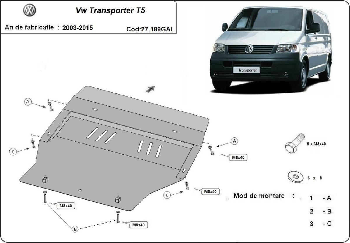 Skid plate Steel Engine+ | VW Transporter T5 (2003-2015) - 3