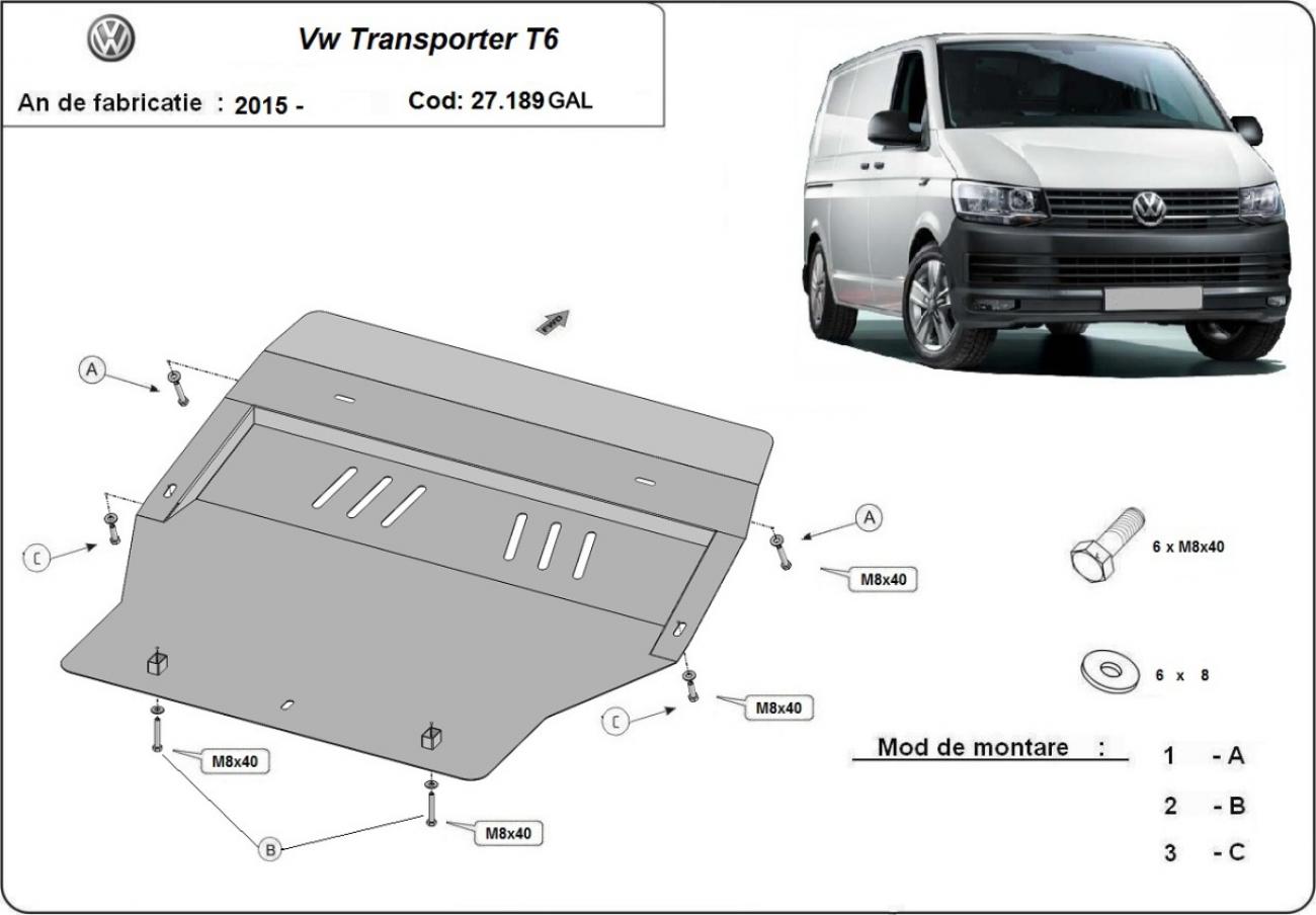 Pohjapanssari Teräs Moottori+ | VW Transporter T6 (2015-2018) - 3