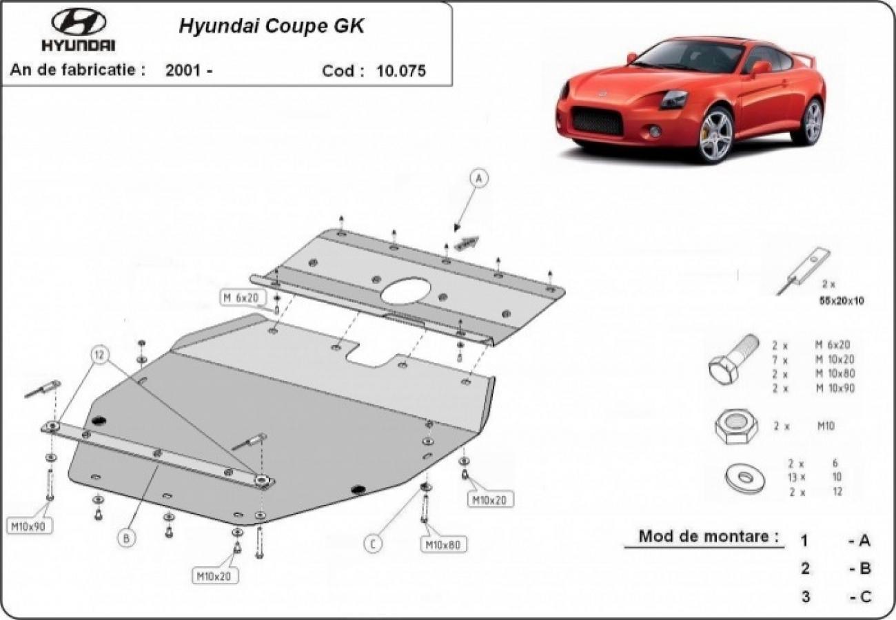 Skid plate Steel Engine+ | Hyundai Coupé Gk (2001-2010) - 3