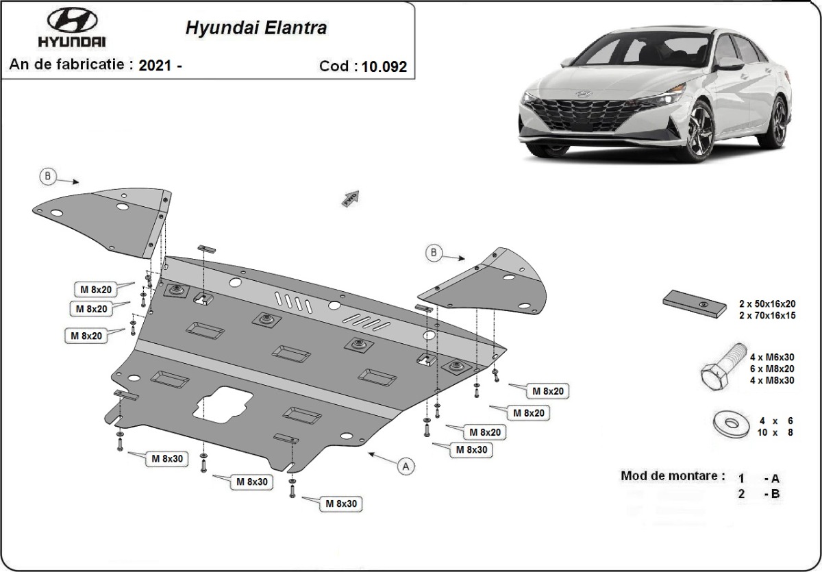 Stahl-Unterfahrschutz Motor+ | Hyundai Elantra (2021-2026) - 3