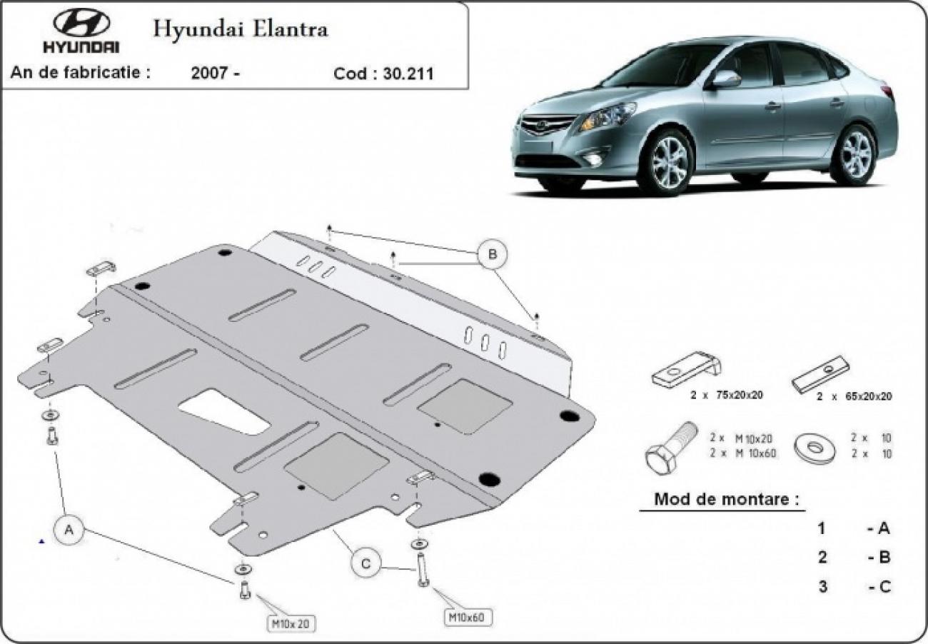 Bundplade Stål Motor+ | Hyundai Elantra 1 (2007-2011) - 3