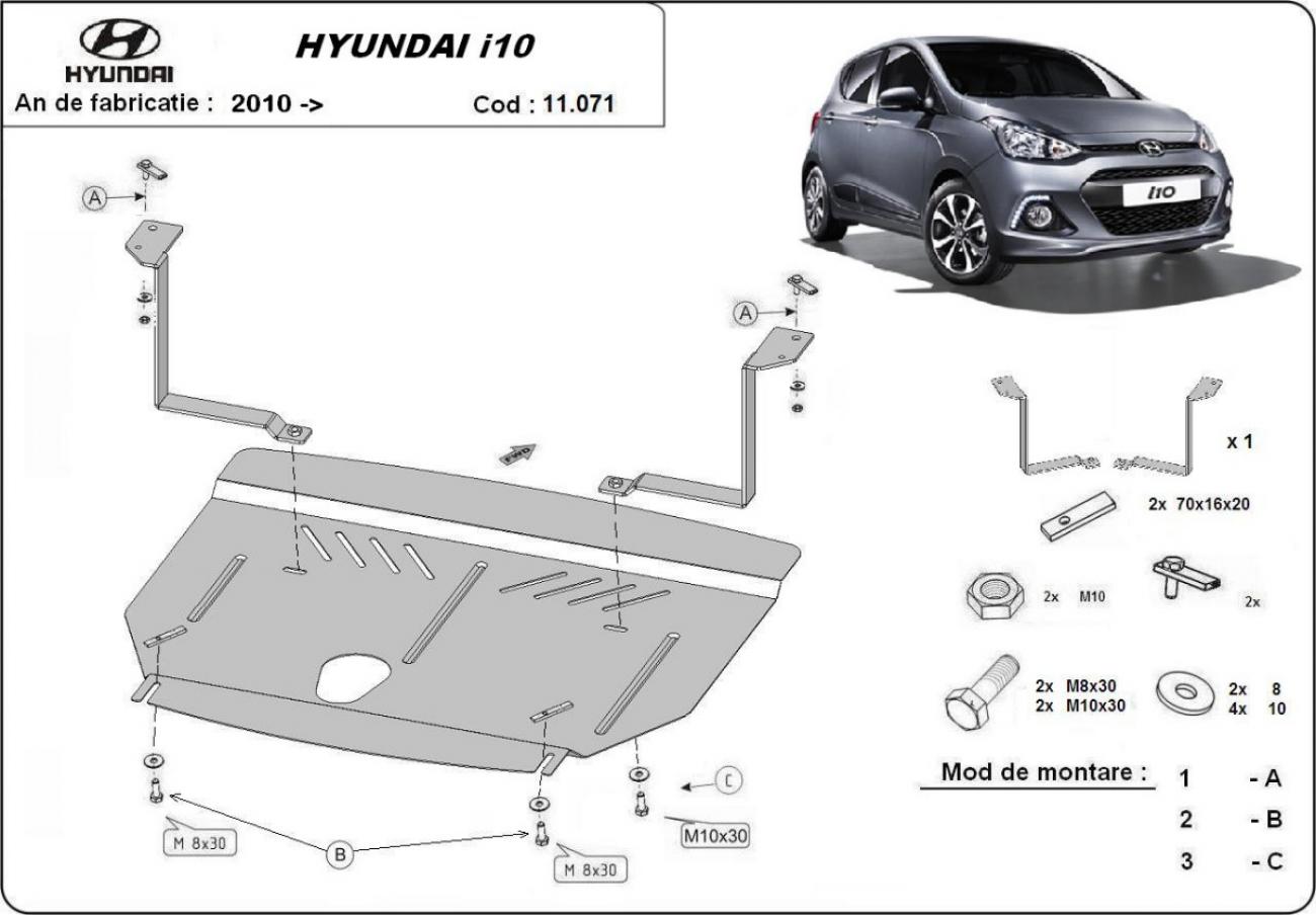 Skid plate Steel Engine+ | Hyundai i10 (2012-2017) - 3