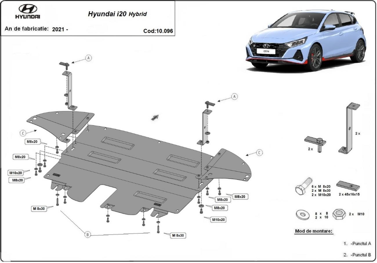 Pohjapanssari Teräs Moottori+ | Hyundai i20 Hybrid (2021-2026) - 3