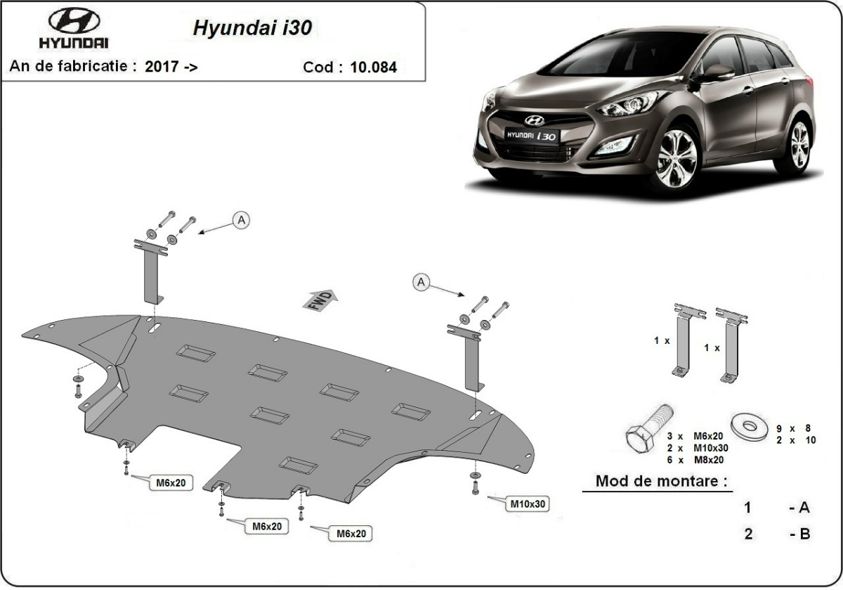 Protezione inferiore in acciaio Motore+ | Hyundai I30 (2017-2026) - 3