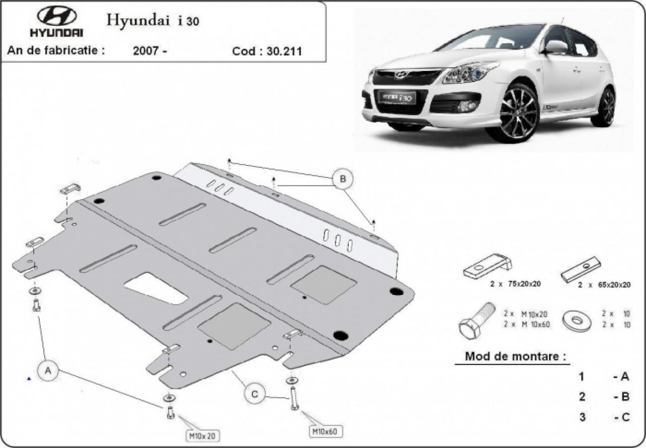 Pohjapanssari Teräs Moottori+ | Hyundai I30 (2007-2011) - 3