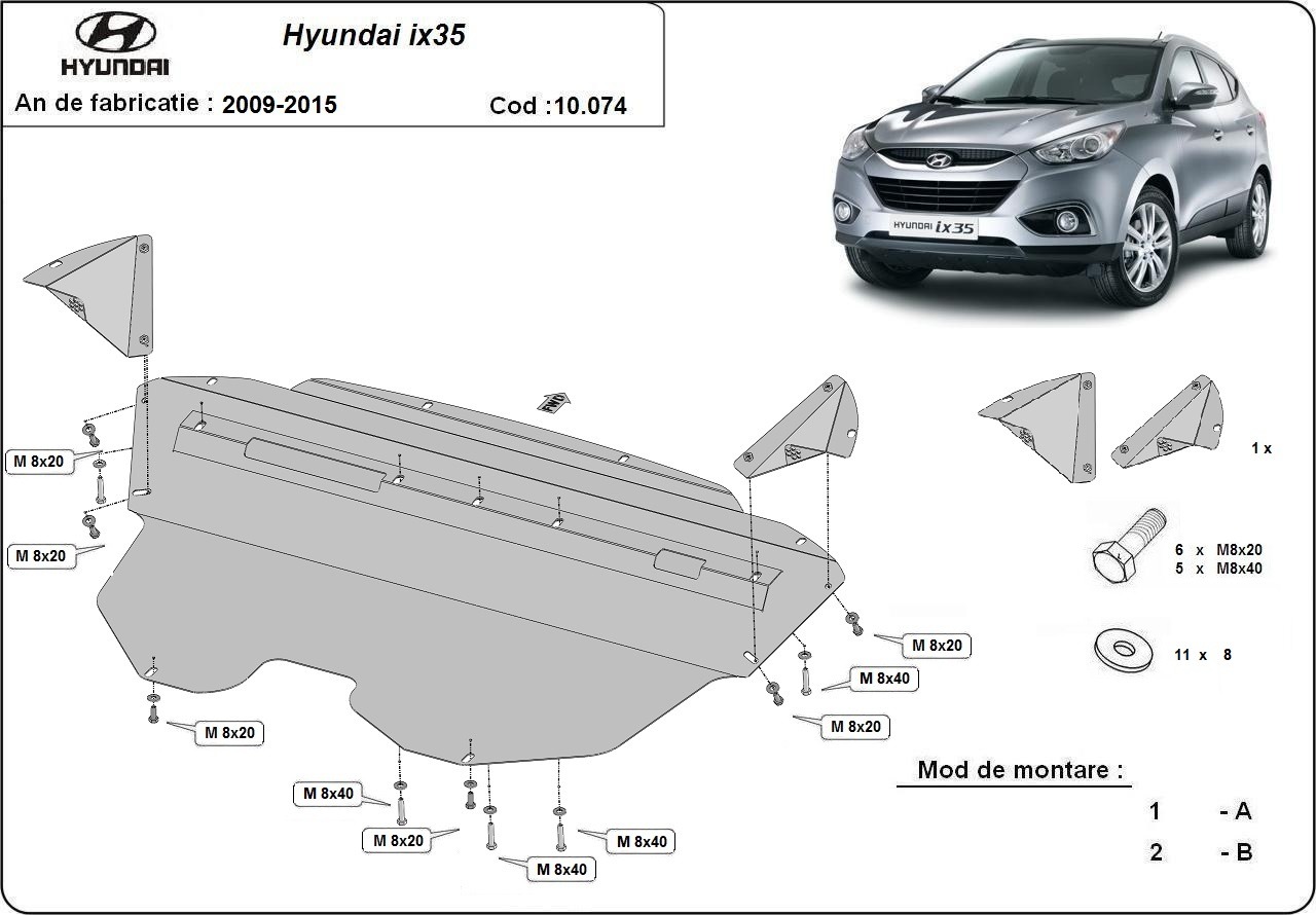 Protection inférieure en acier Moteur+ | Hyundai IX35 (2009-2015) - 3