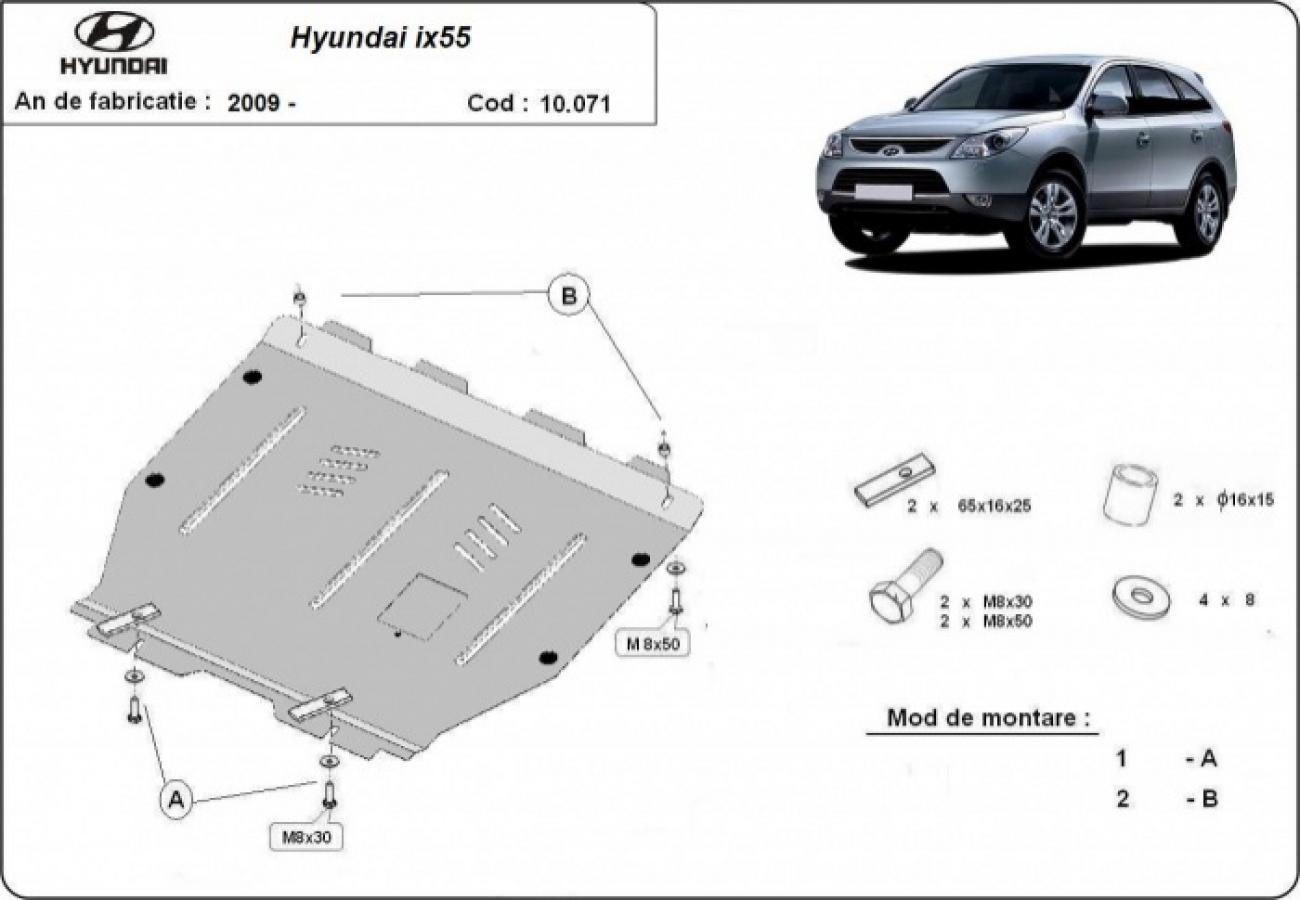 Pohjapanssari Teräs Moottori+ | Hyundai ix55 (2009-2015) - 3
