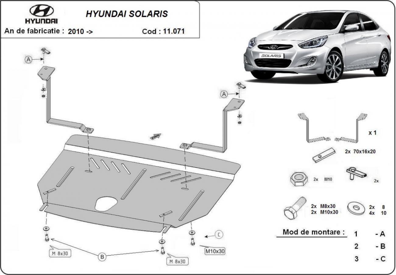 Bunnplate Stål Motor+ | Hyundai Solaris (2010-2018) - 3