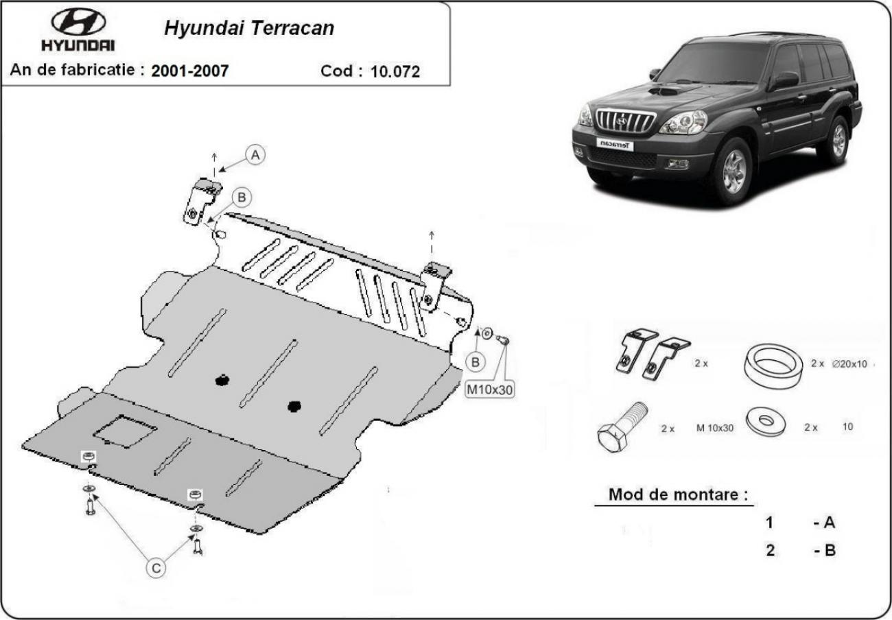 Pohjapanssari Teräs Moottori+ | Hyundai Terracan (2001-2007) - 3