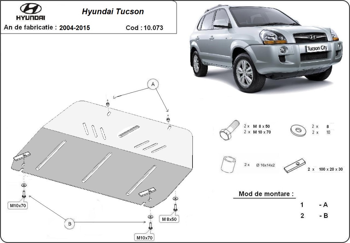 Bunnplate Stål Motor+ | Hyundai Tucson (2004-2015) - 3