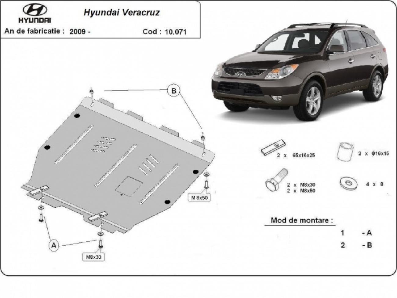 Skid plate Steel Engine+ | Hyundai Veracruz (2009-2015) - 3