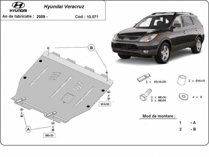 Protection inférieure en acier Moteur+ | Hyundai Veracruz (2009-2015) - 3
