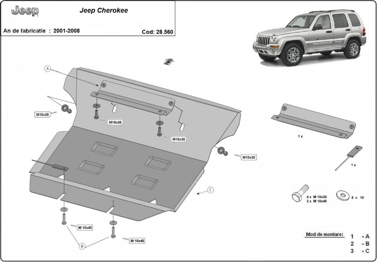 Hasplåt Stål Motor+ | Jeep Cherokee - KJ (2001-2008) - 3