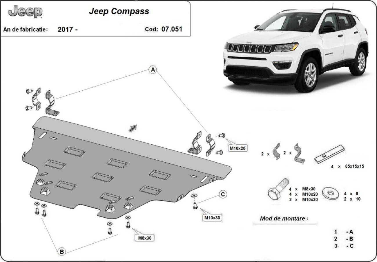 Pohjapanssari Teräs Moottori+ | Jeep Compass (2017-2026) - 3