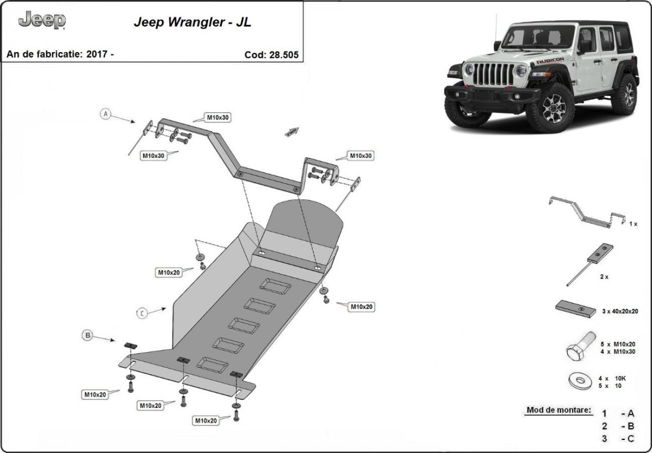 Bundplade Stål Motor | Jeep Wrangler - JL (2017-2026) - 3