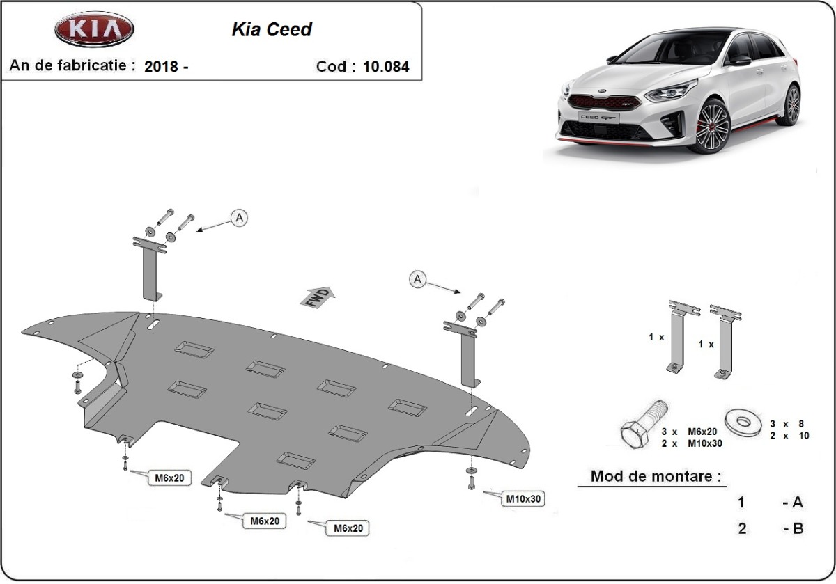 Protezione inferiore in acciaio Motore+ | Kia Ceed (2018-2026) - 3