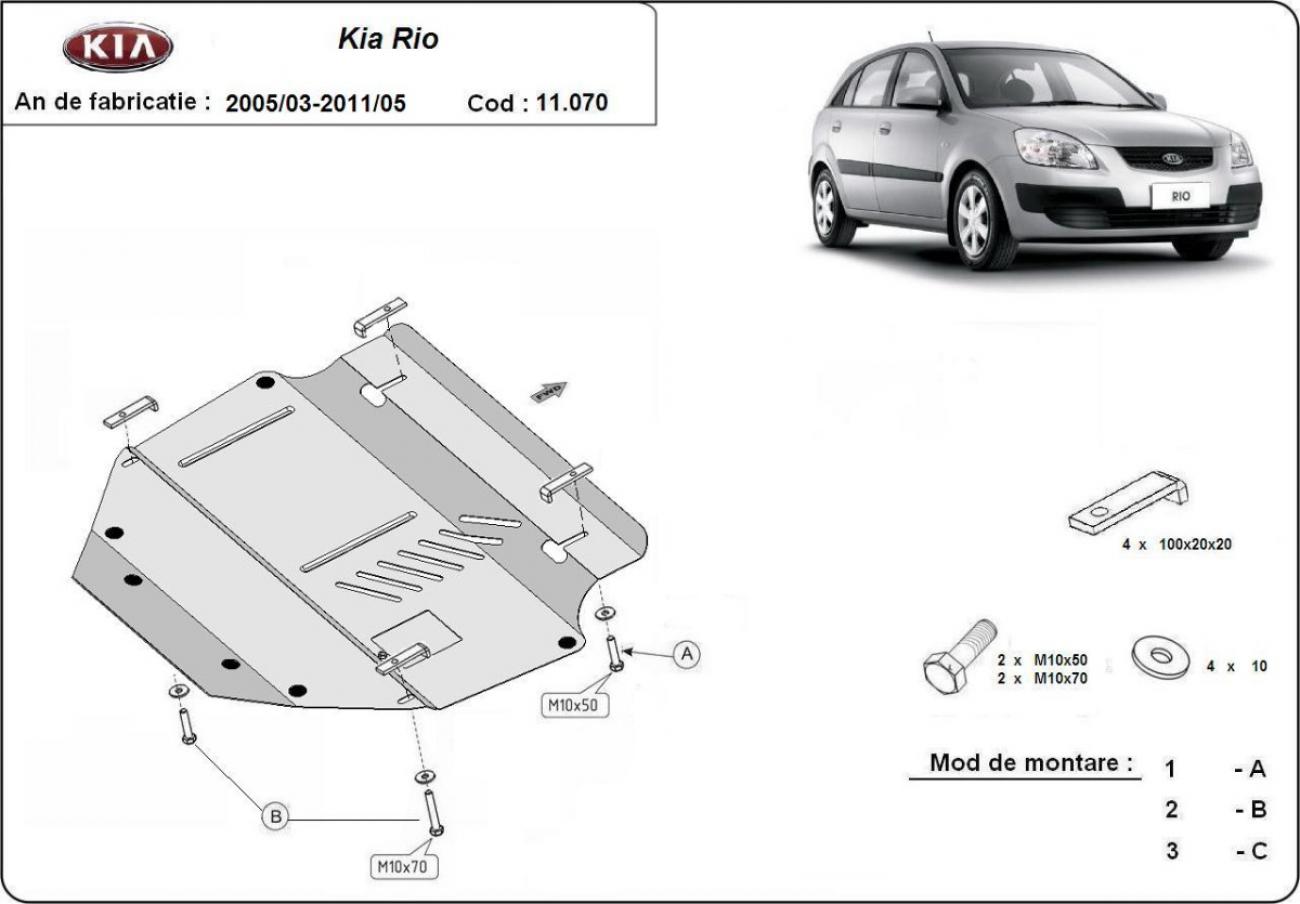 Hasplåt Stål Motor+ | Kia Rio 2 (2005-2011) - 3