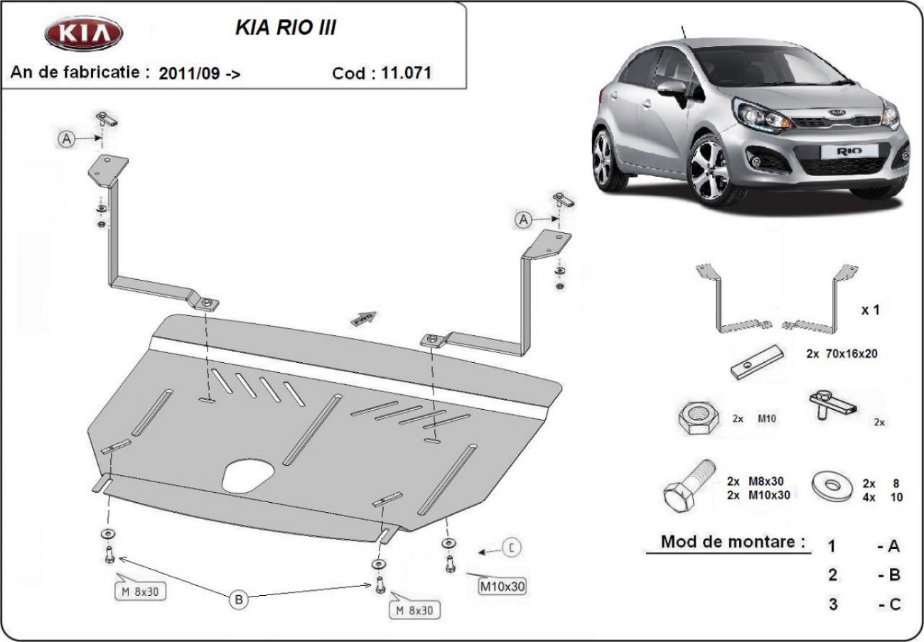 Bundplade Stål Motor+ | Kia Rio 3 (2011-2017) - 3