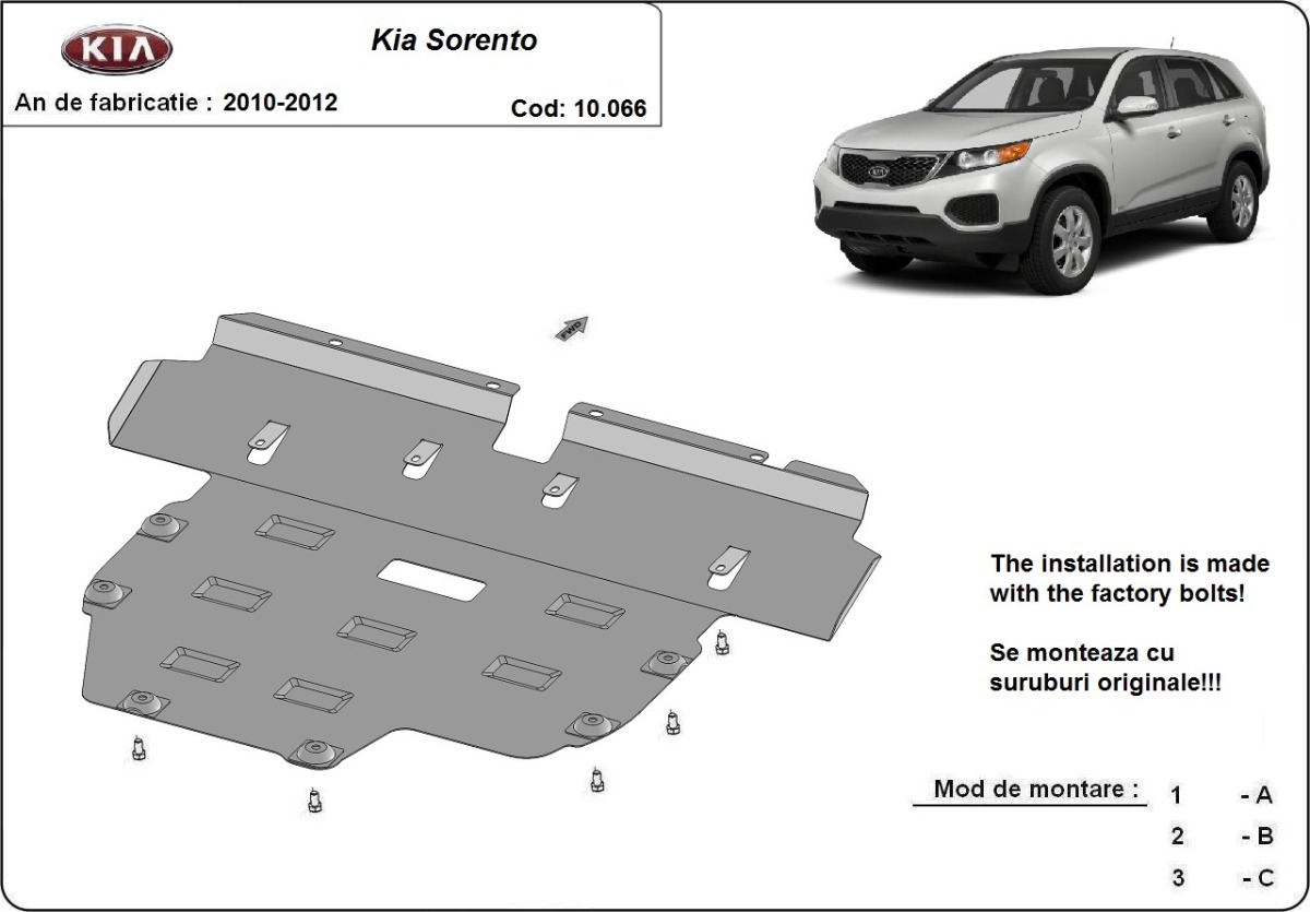 Protection inférieure en acier Moteur+ | Kia Sorento XM (Pre-facelift) (2010-2012) - 3