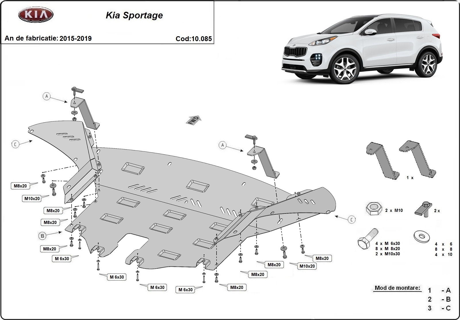 Protector inferior de acero Motor+ | Kia Sportage (2015-2019) - 3