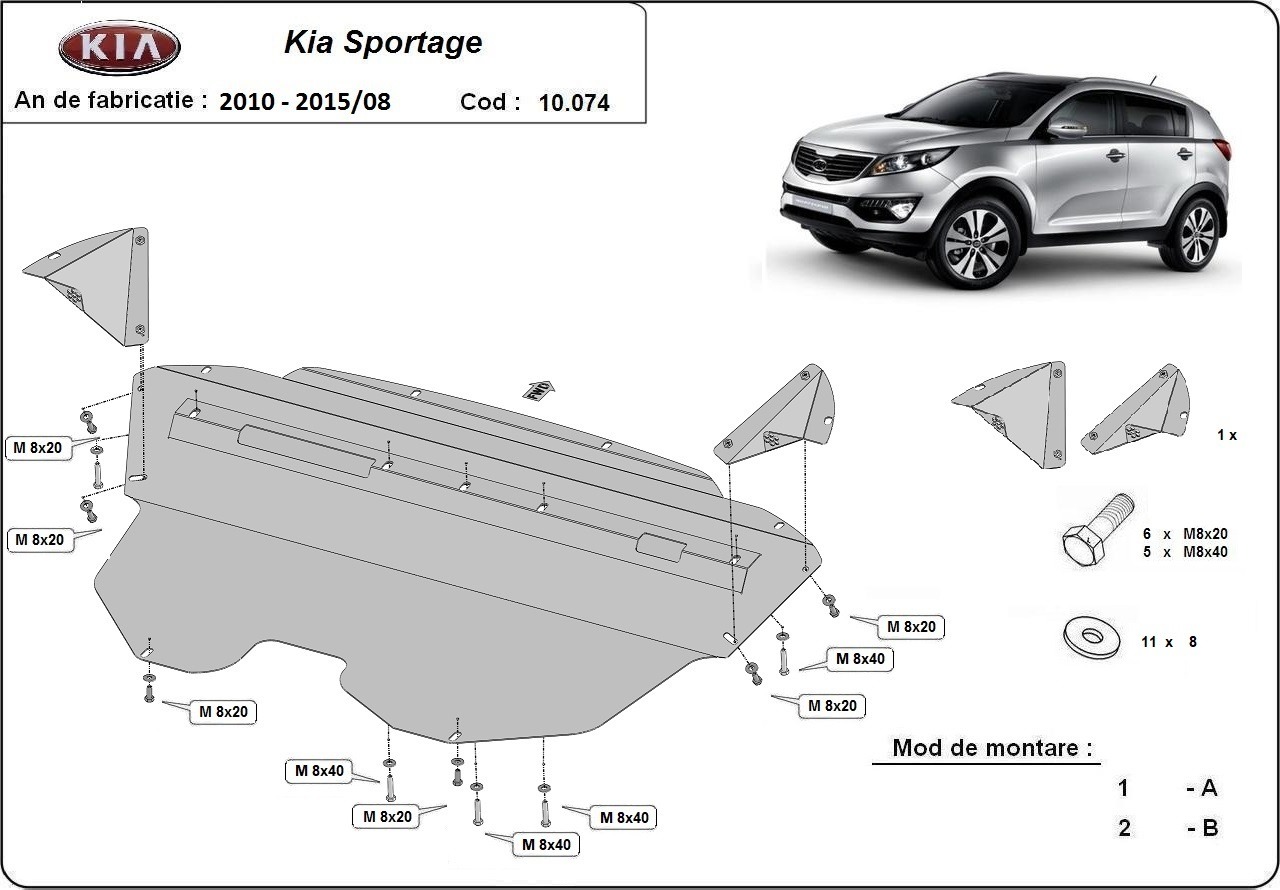 Protector inferior de acero para motor | Kia Sportage (2010-2015) - 3