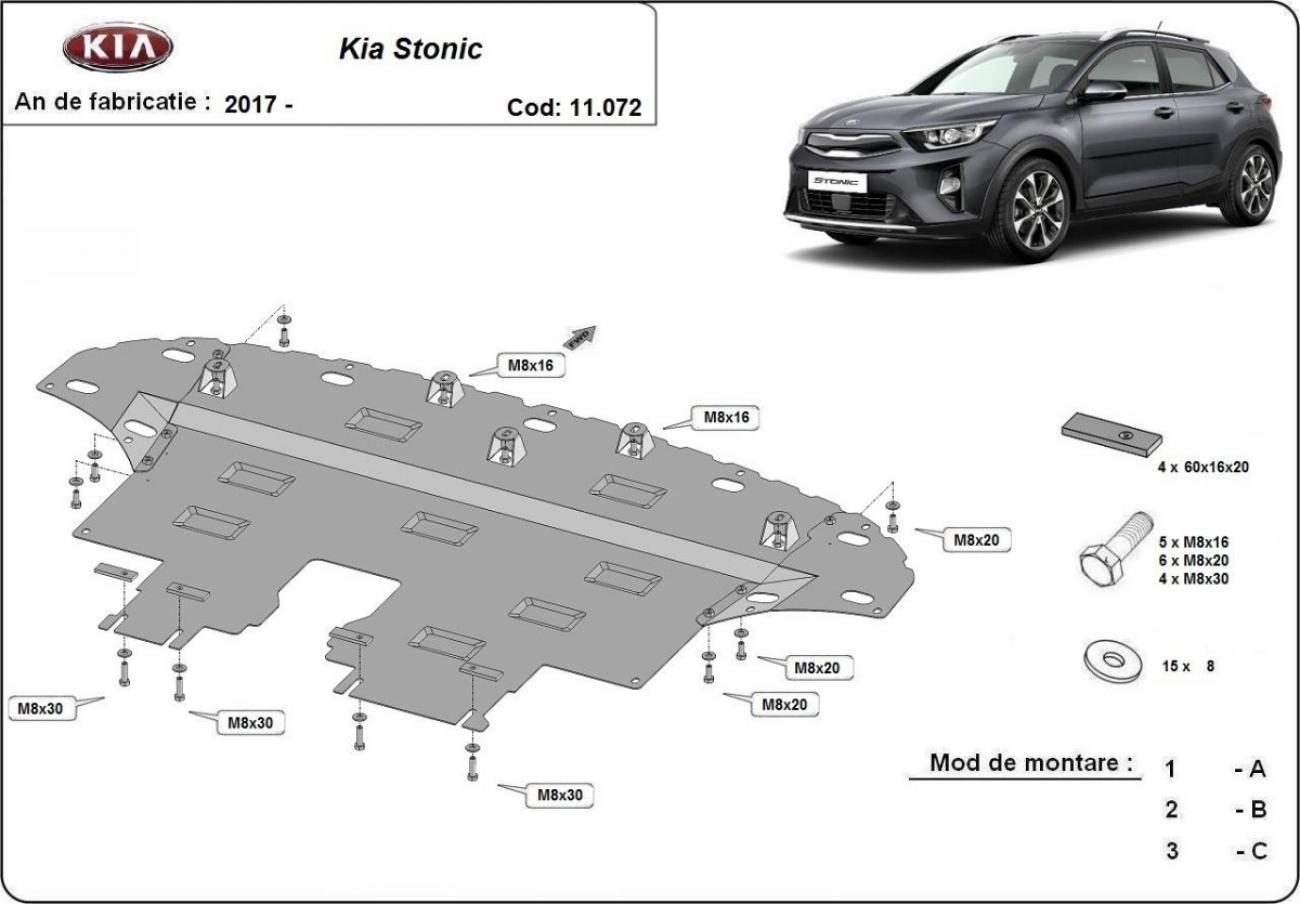 Hasplåt Stål Motor+ | Kia Stonic (2017-2026) - 3