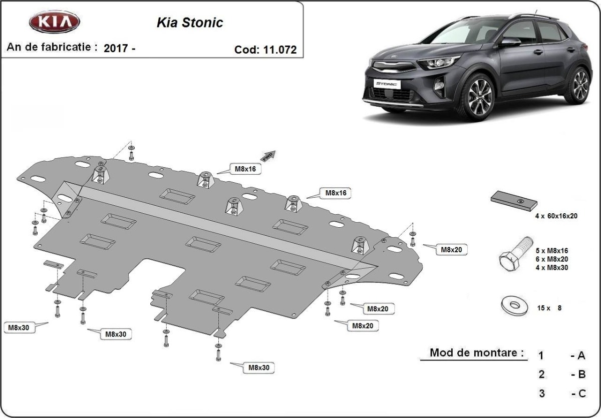 Stalen beschermplaat Motor+ | Kia Stonic (2017-2026) - 3