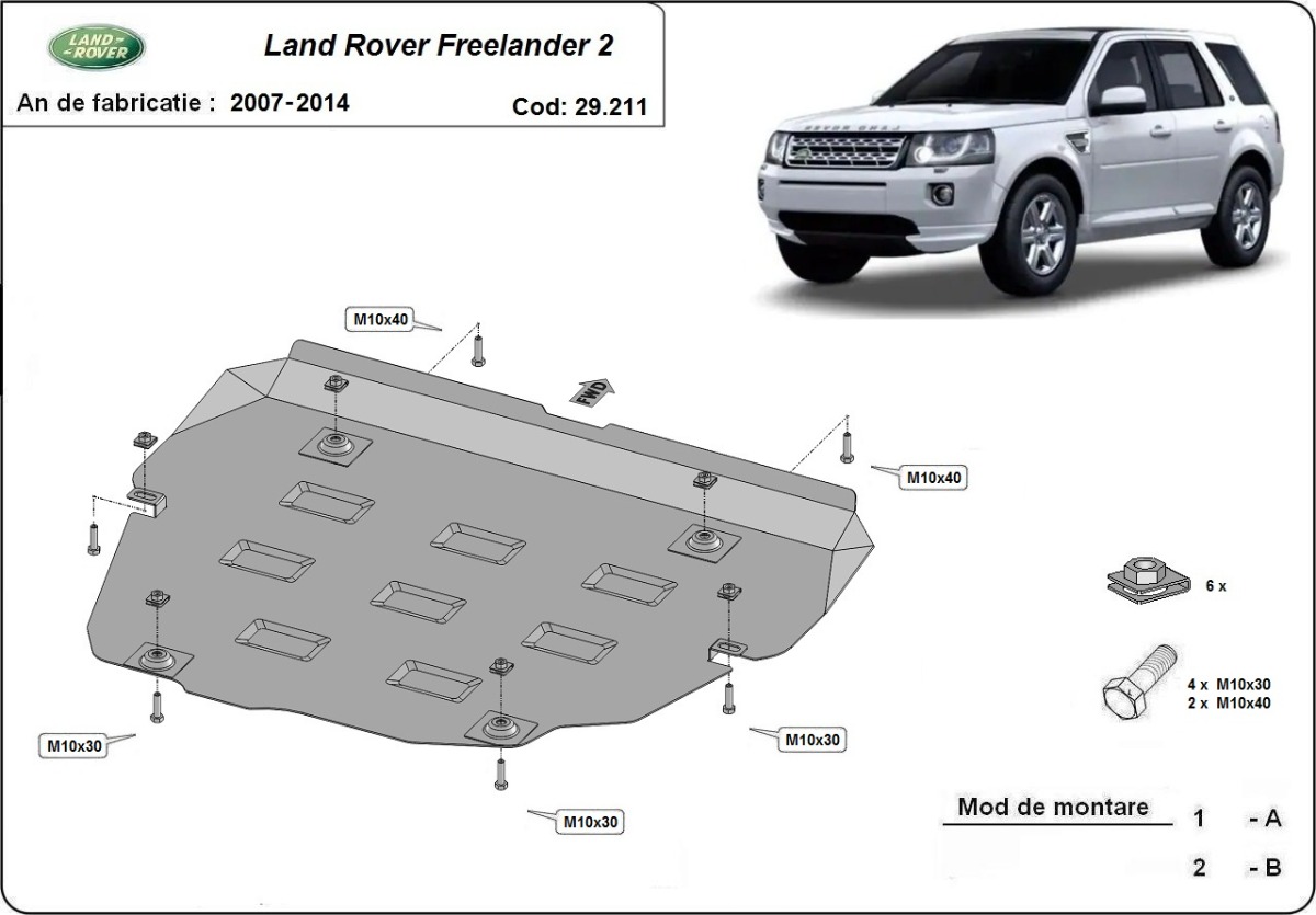 Stalen beschermplaat Motor+ | Land Rover Freelander 2 (2007-2014) - 3