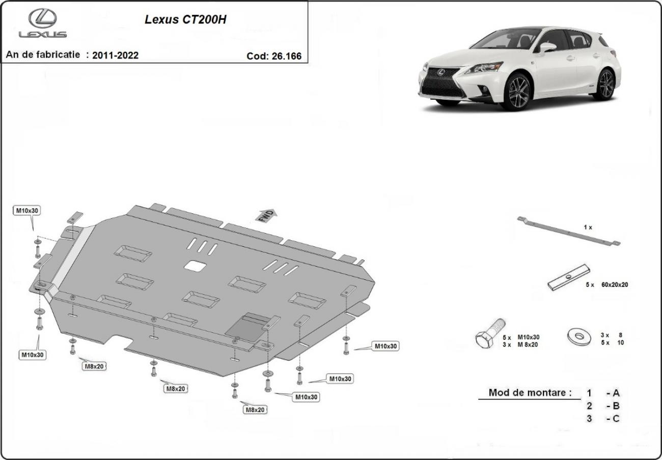 Bundplade Stål Motor+ | Lexus CT200H (2011-2022) - 3