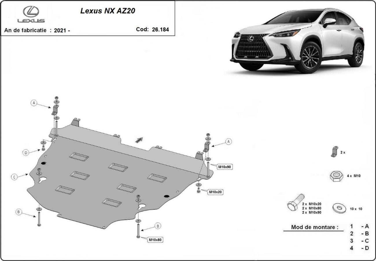 Hasplåt Stål Motor+ | Lexus NX AZ20 (2021-2026) - 3