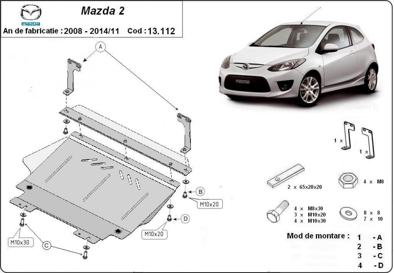 Hasplåt Stål Motor+ | Mazda 2 (2008-2014) - 3