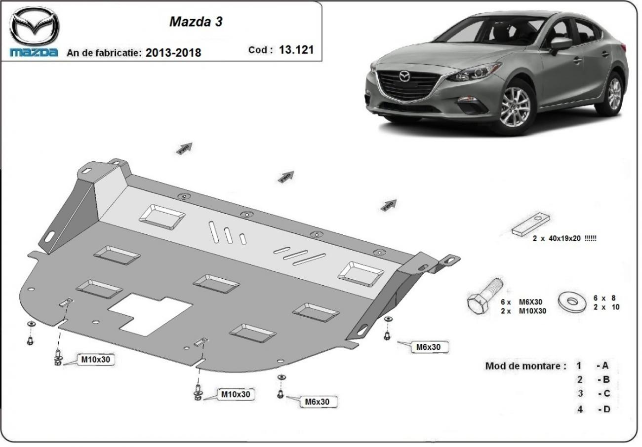 Hasplåt Stål Motor+ | Mazda 3 (2013-2018) - 3