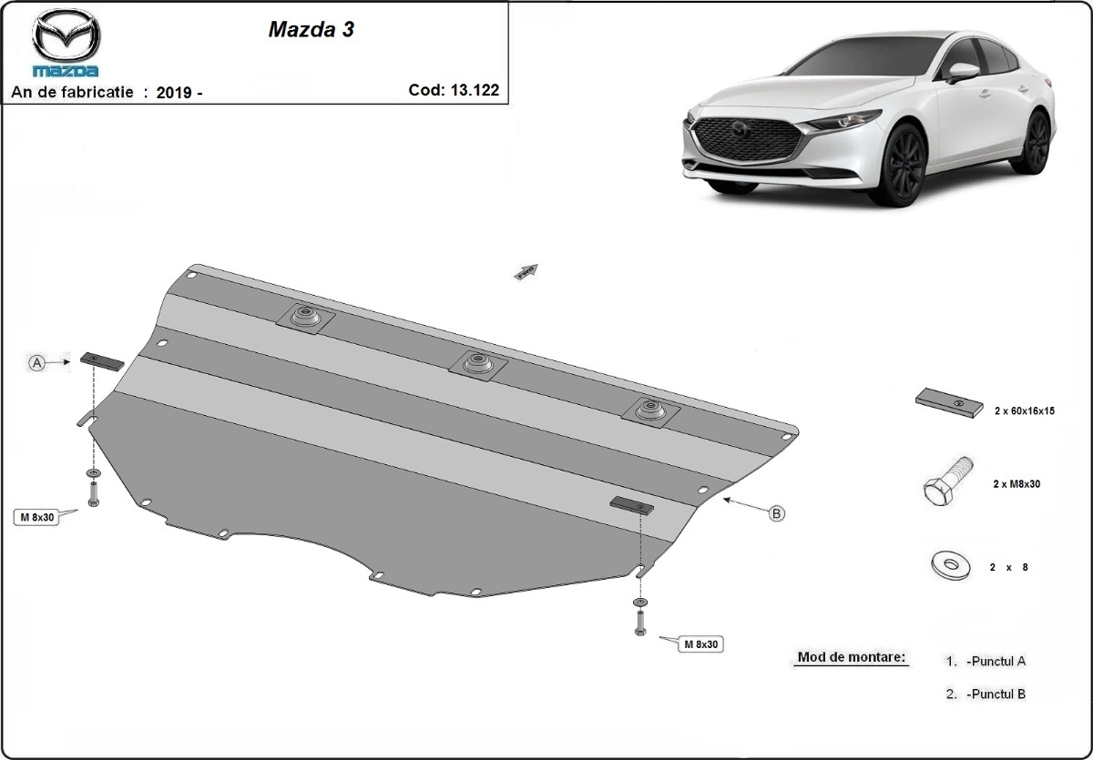 Protection inférieure en acier Moteur+ | Mazda 3 (2019-2026) - 3