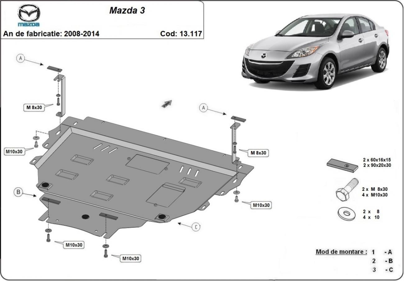 Pohjapanssari Teräs Moottori+ | Mazda 3 (2008-2014) - 3