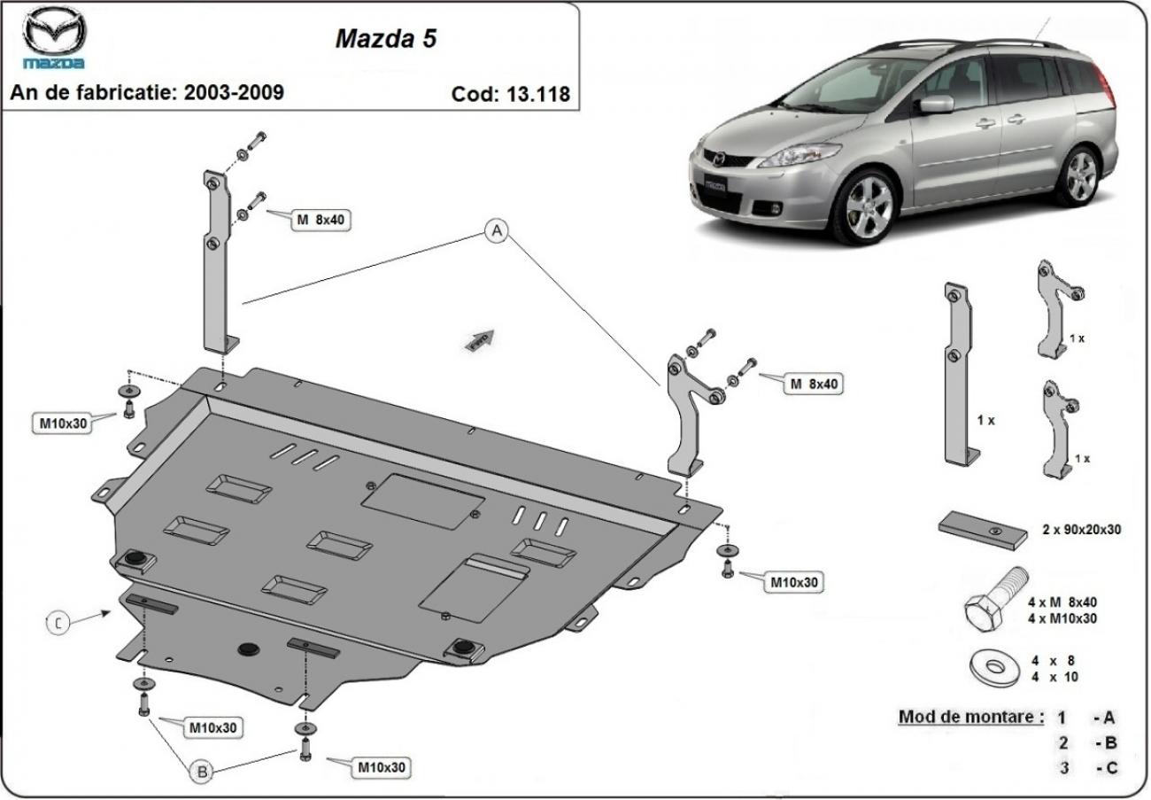 Skid plate Steel Engine+ | Mazda 5 (2003-2009) - 3