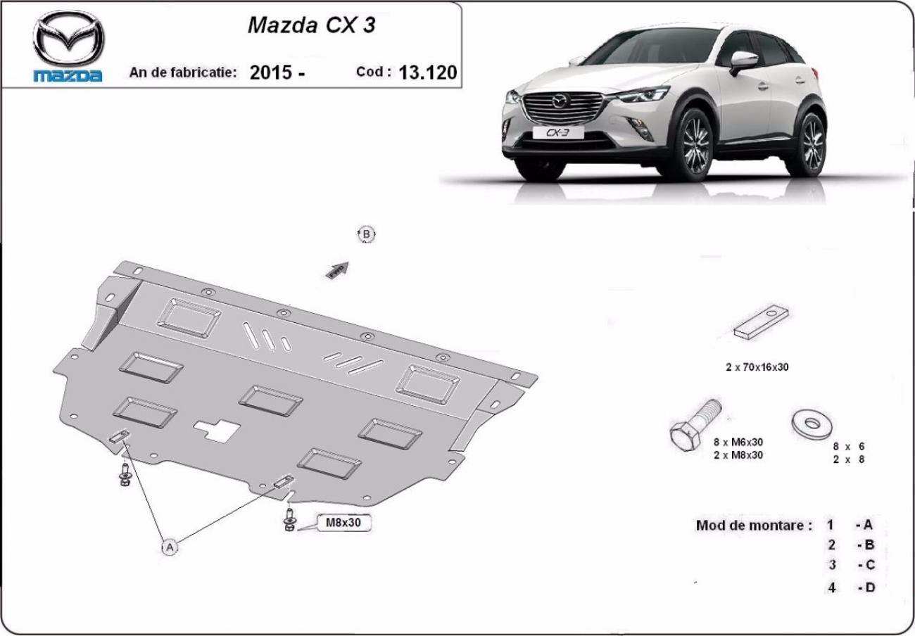 Bunnplate Stål Motor+ | Mazda CX3 (2015-2026) - 3