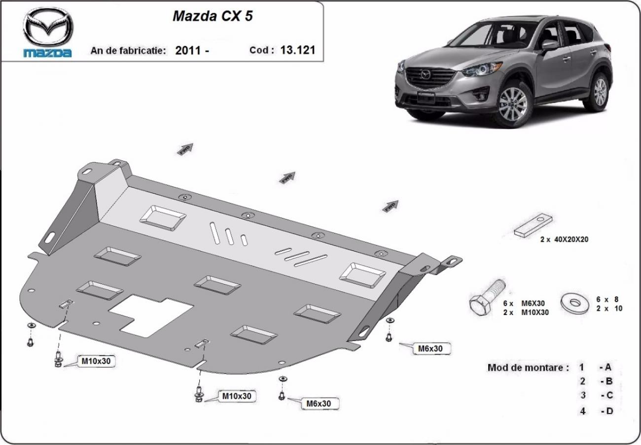 Hasplåt Stål Motor+ | Mazda CX5 (2011-2026) - 3