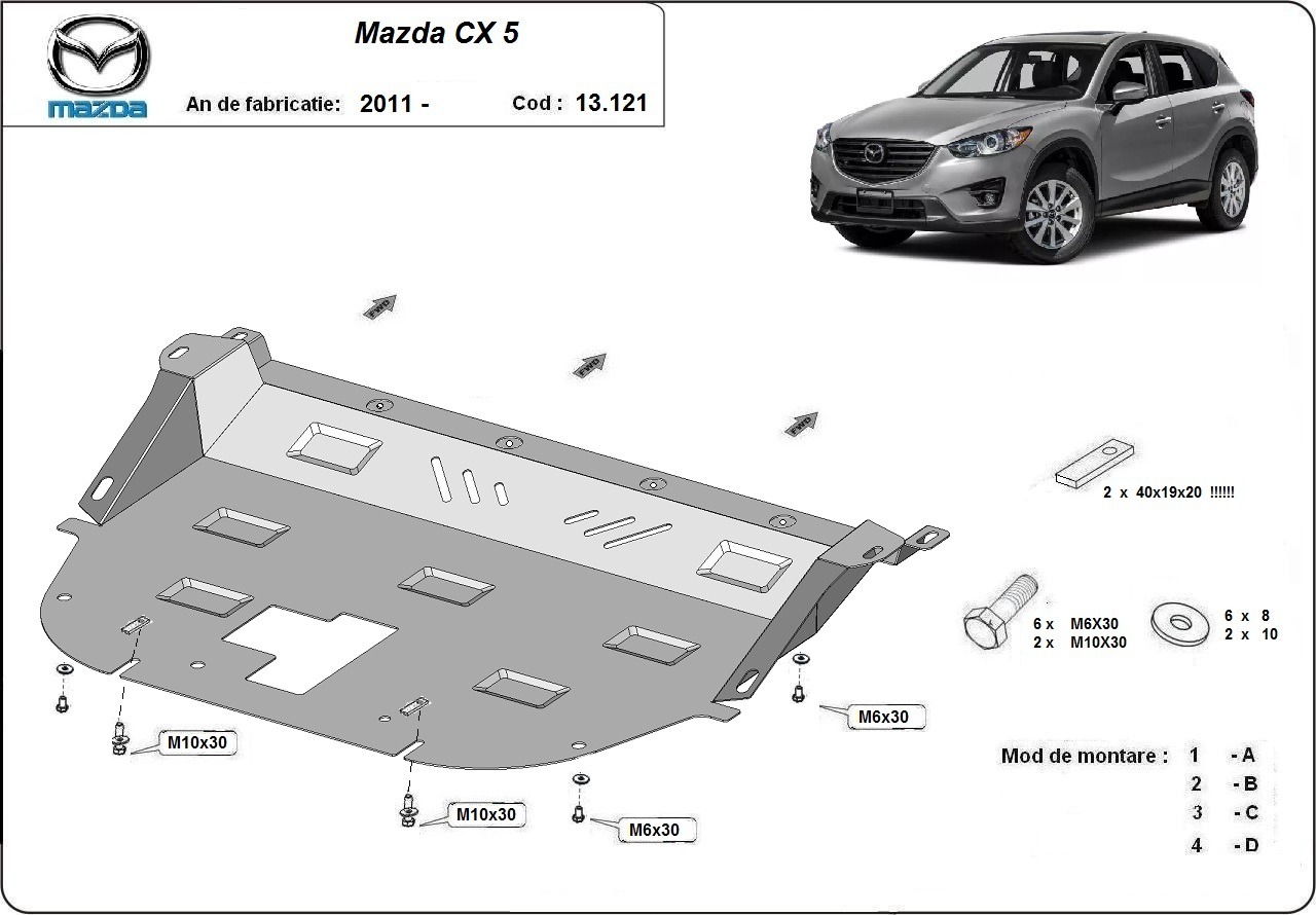 Proteção inferior em aço Motor+ | Mazda CX5 (2011-2026) - 3