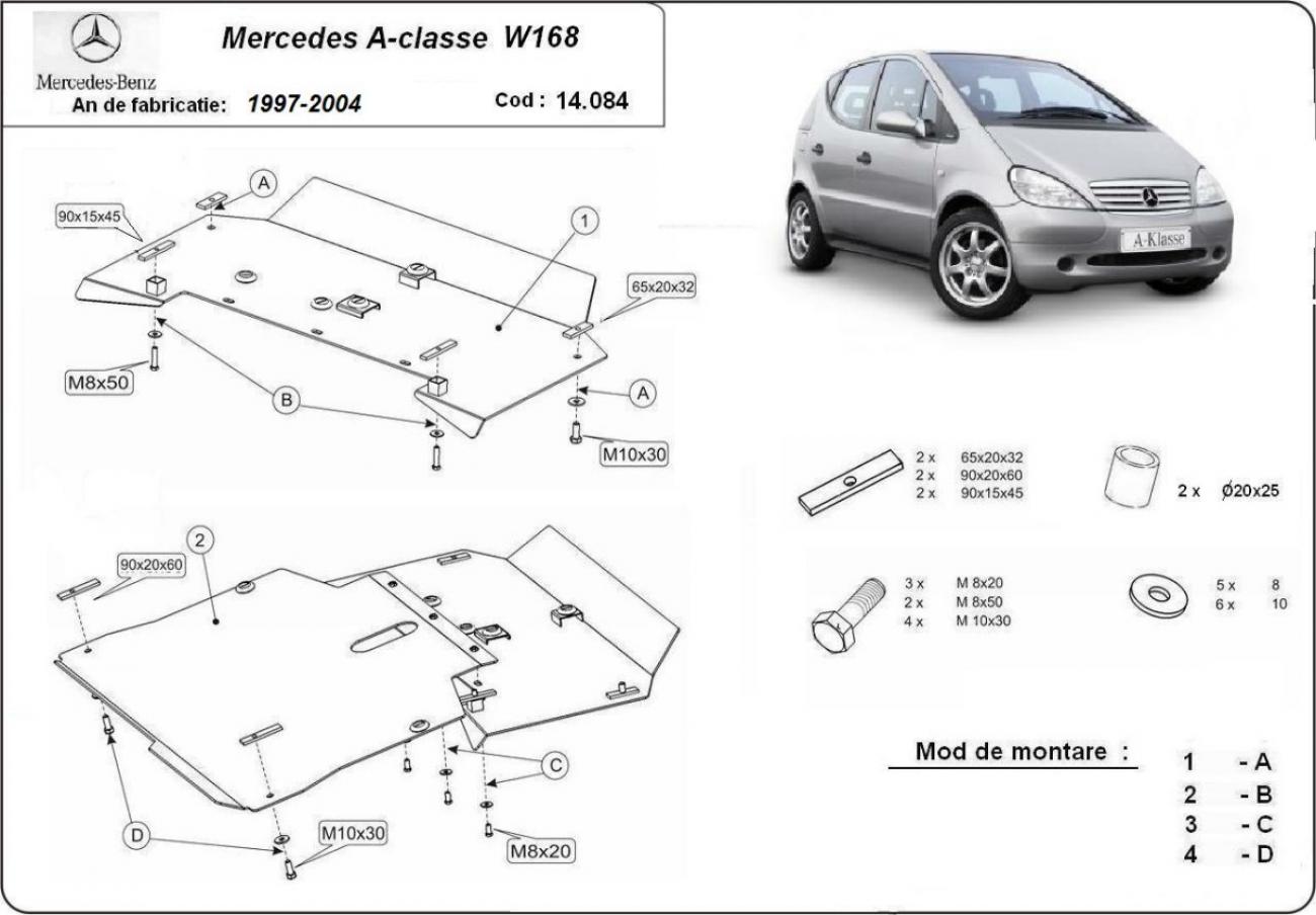 Pohjapanssari Teräs Moottori+ | Mercedes A-Classe W168 (1997-2004) - 3