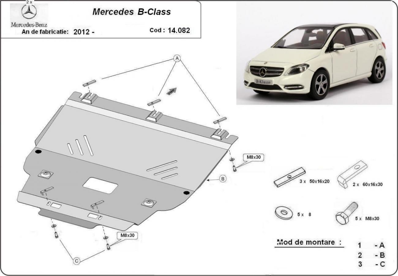 Bunnplate Stål Motor+ | Mercedes B-Class W246 (2011-2019) - 3