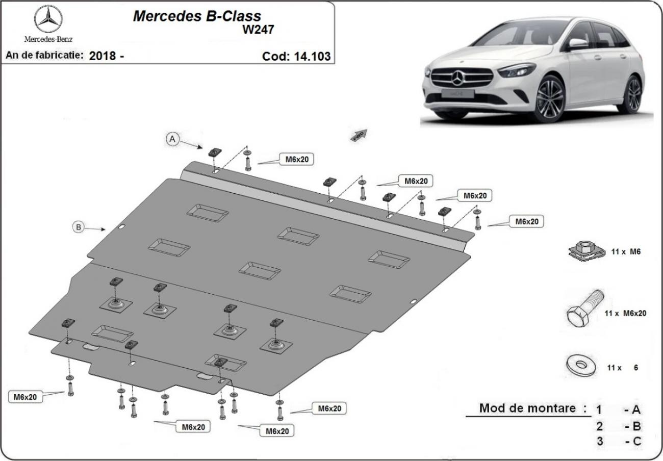Skid plate Steel Engine+ | Mercedes B-Class W247 (2019-2026) - 3