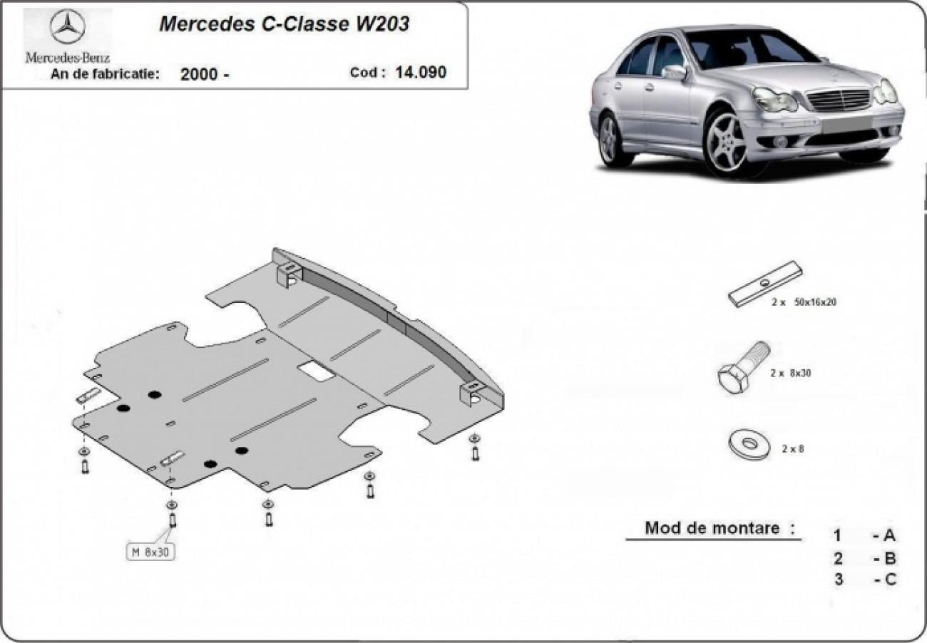 Bundplade Stål Motor+ | Mercedes C-Classe W203 (2000-2007) - 3