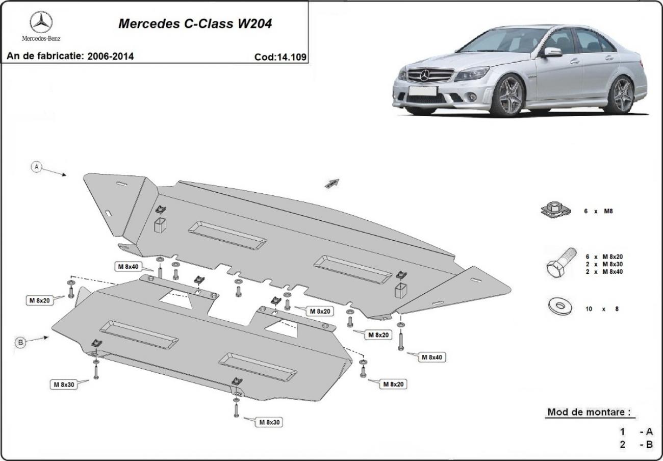 Skid plate Steel Engine+ | Mercedes C-Class W204 (2006-2014) - 3