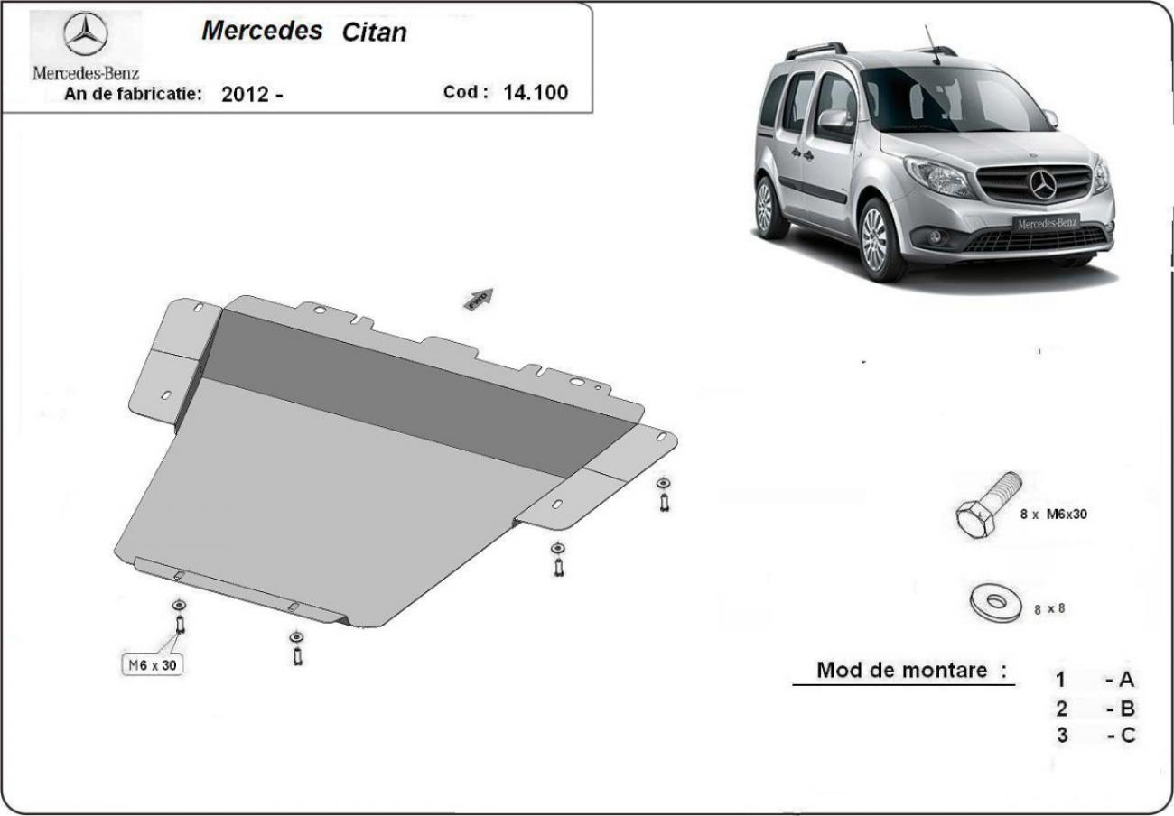 Pohjapanssari Teräs Moottori+ | Mercedes Citan W415 (2012-2021) - 3