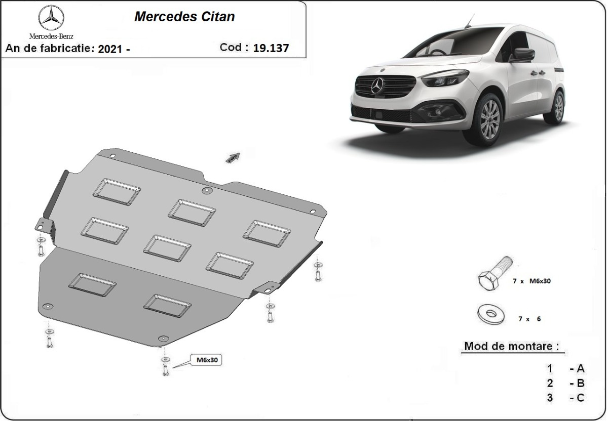 Stahl-Unterfahrschutz Motor+ | Mercedes Citan W420 (2021-2026) - 3