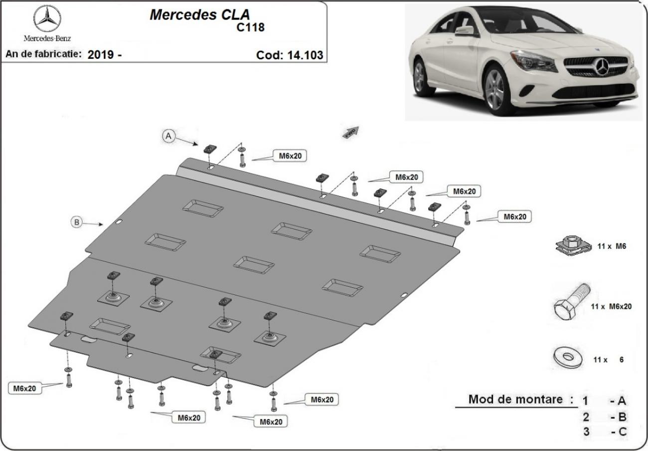 Skid plate Steel Engine+ | Mercedes CLA C118 (2019-2026) - 3