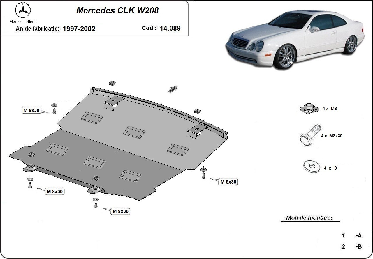 Stalen beschermplaat Motor+ | Mercedes CLK W208 (1997-2002) - 3